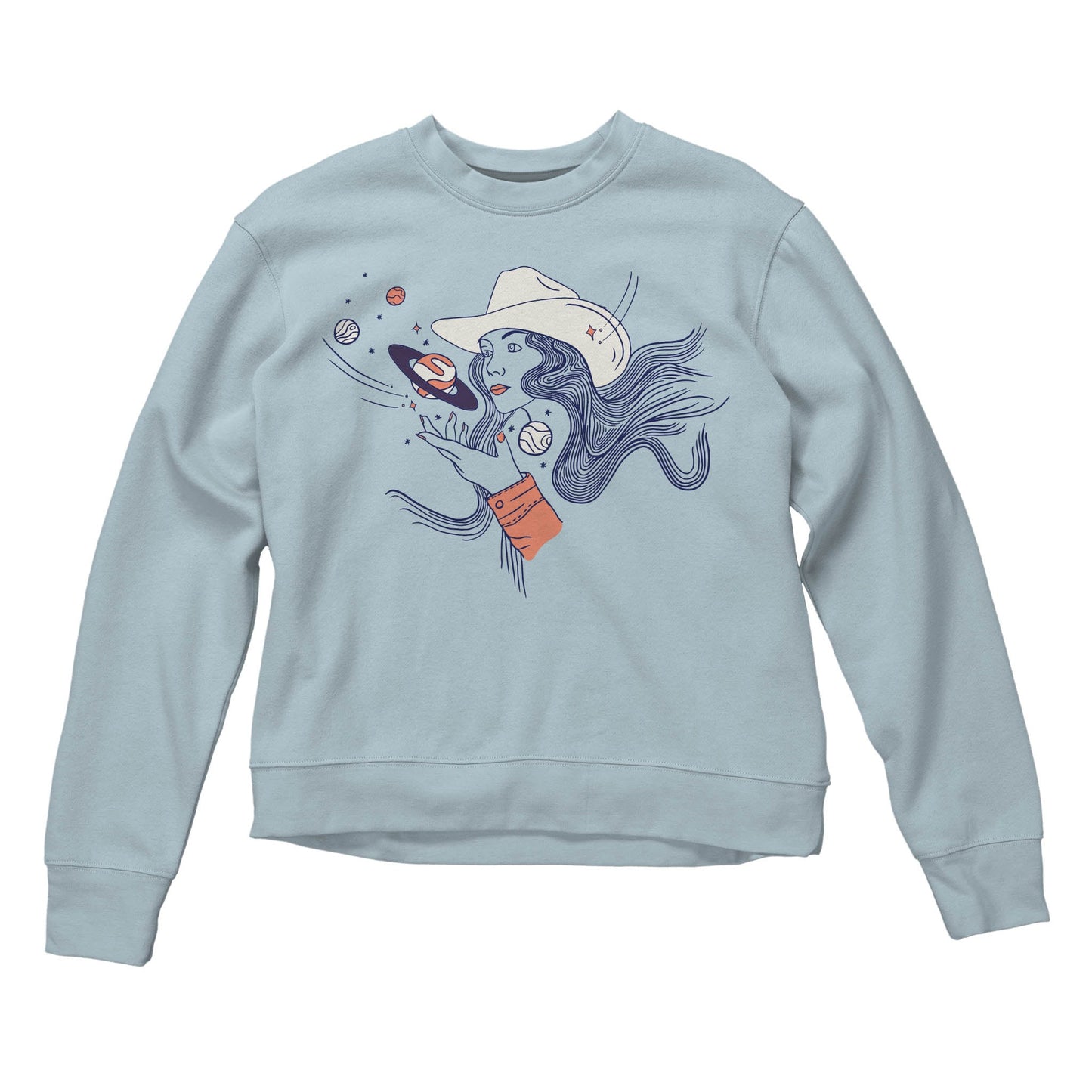 Cosmic Cowgirl Women's Sweatshirt - Sterling Blue