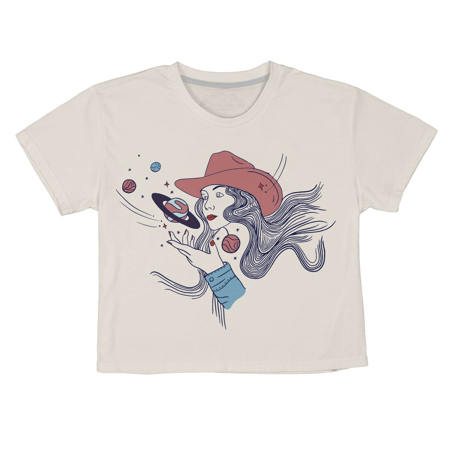 Cosmic Cowgirl Boxy Tee - Vintage White
