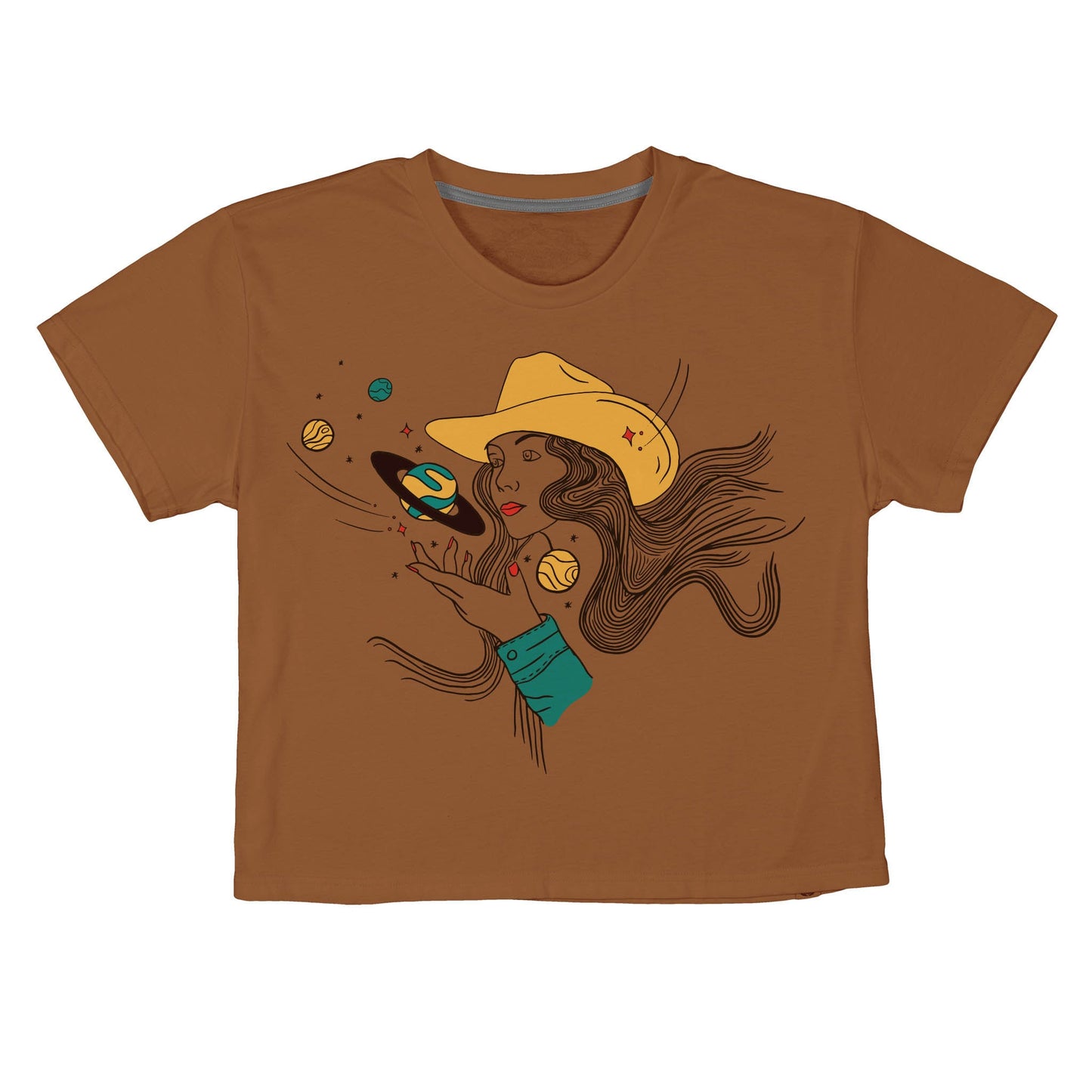 Cosmic Cowgirl Boxy Tee - Meerkat