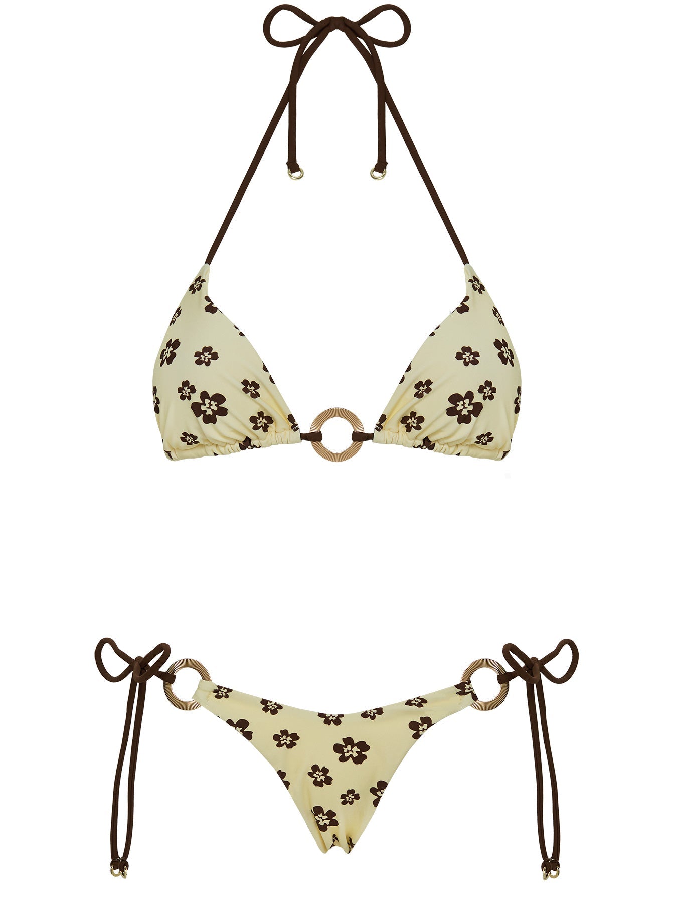 Sunburner Hardware Triangle Bikini Top Yellow / Brown