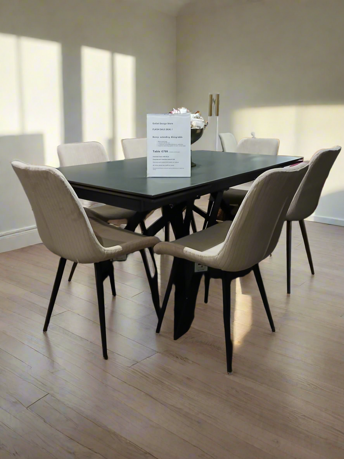 Darrell fabric dining chair in natural stone colour-Renaissance Design Studio