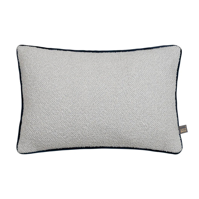 Leyla Boucle feather filled Cushion in 3 Sizes Ecru Navy-Renaissance Design Studio