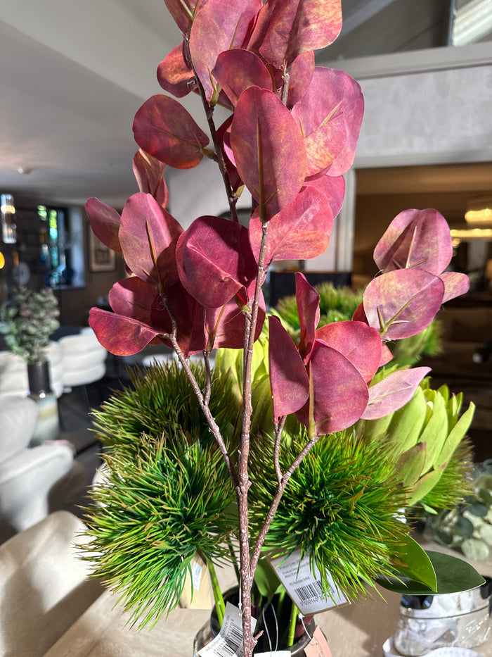 Purple eucalyptus leaf stem 102 cm-Renaissance Design Studio