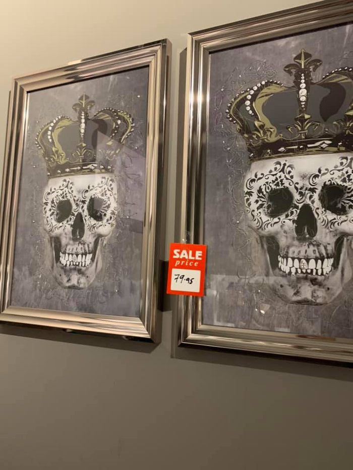 Skull with crown CARD picture reduced Collect or pay postage-Renaissance Design Studio