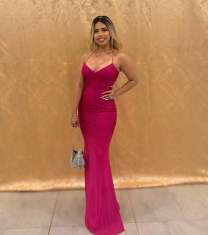 Blair Lace-Up A-Line Rhinestone Formal Dress