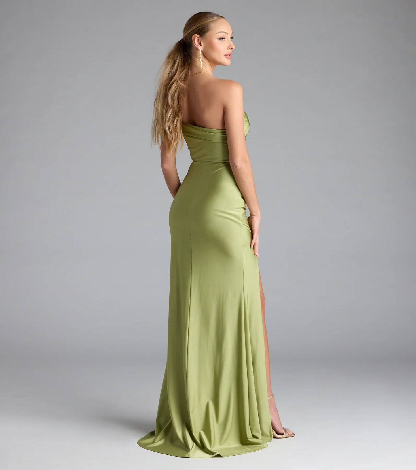 Mona Off-Shoulder Slit Mermaid Formal Dress