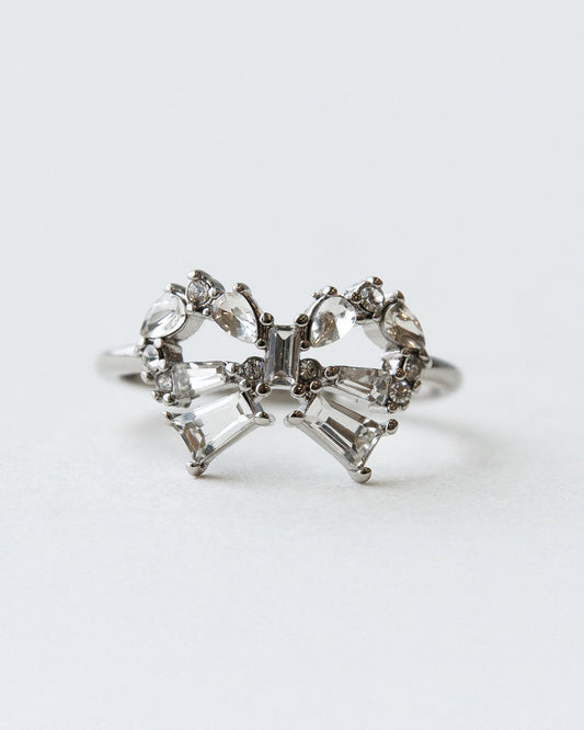 Silver Elevated Bow Ring