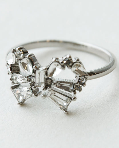 Silver Elevated Bow Ring