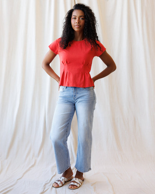 Mid-Rise Straight Ankle Loose Fit