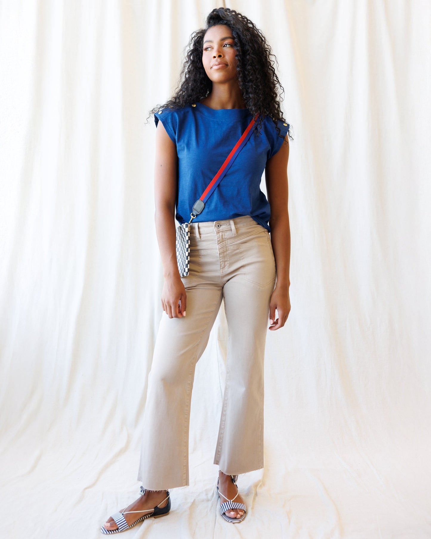 High-Rise Wide Leg Ankle Front Yoke
