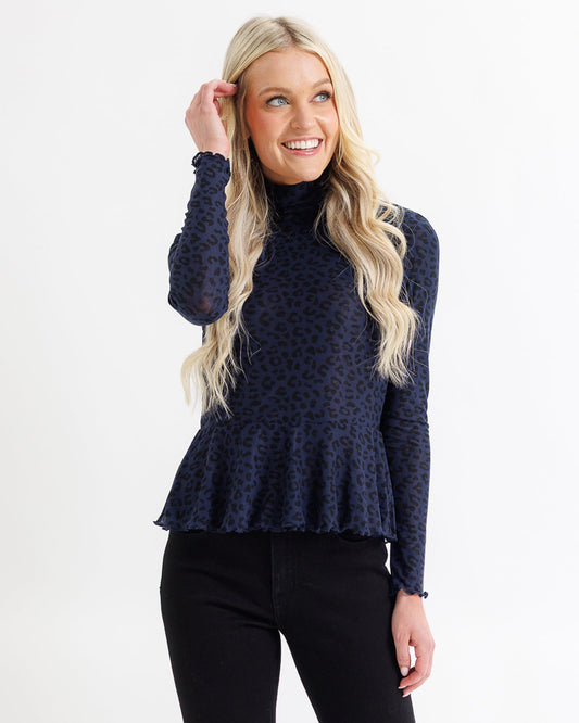 Peplum Turtleneck Top - Final Sale