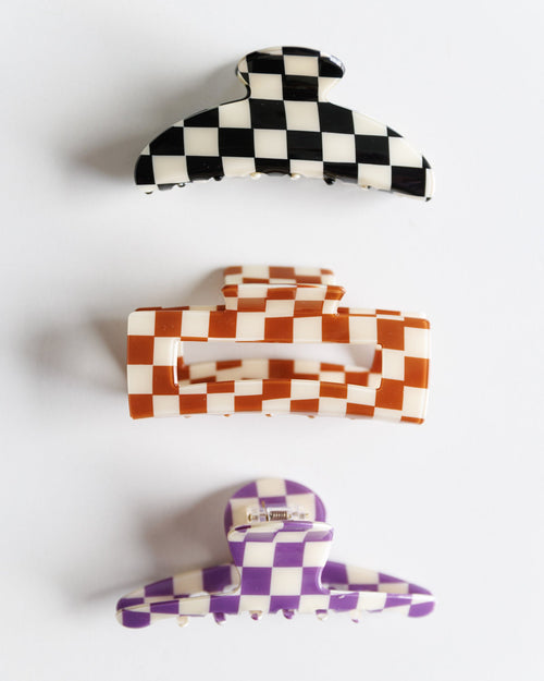Checkered Hair Clips