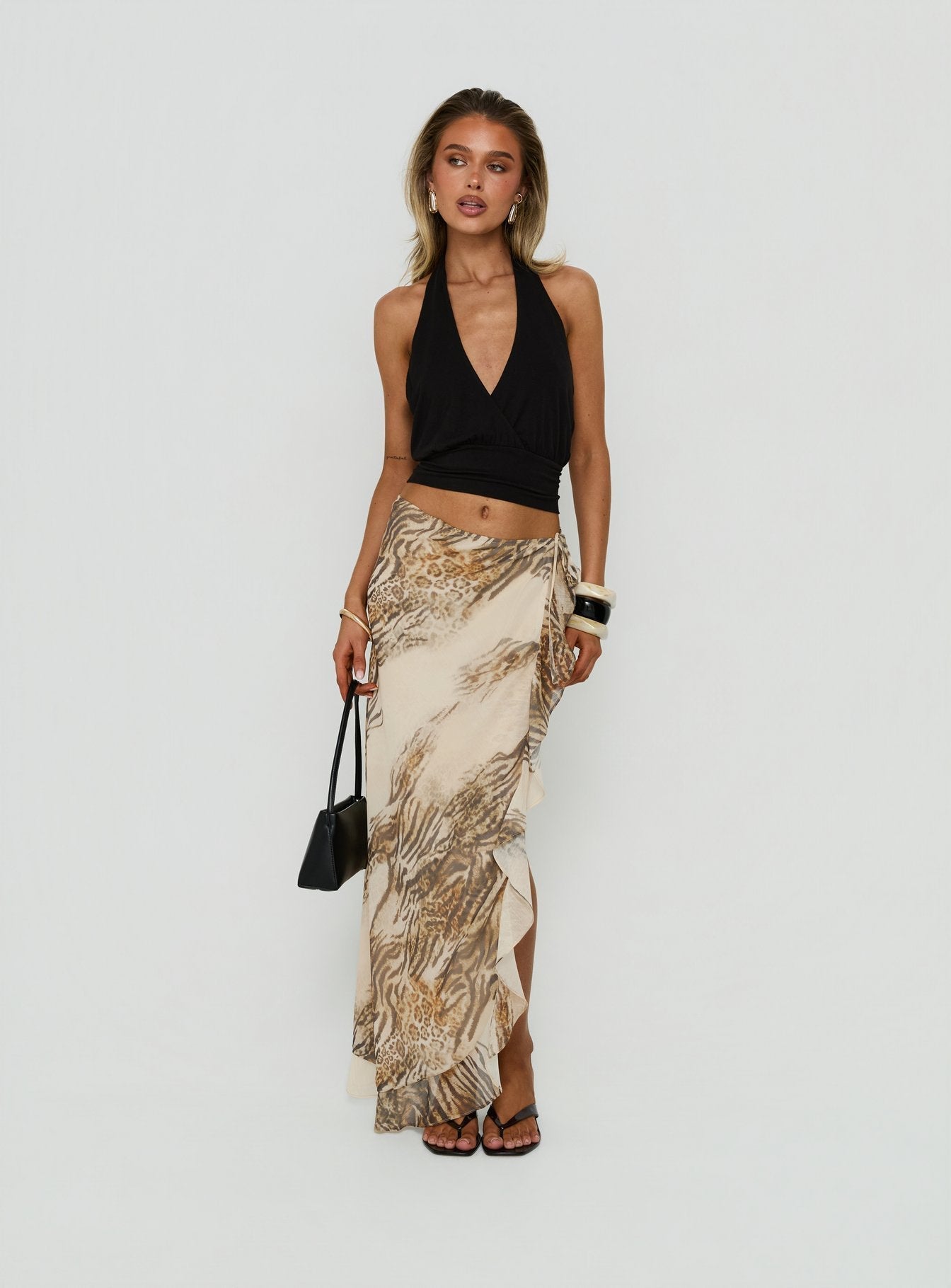 Argenzia Sarong Maxi Skirt Animal Multi