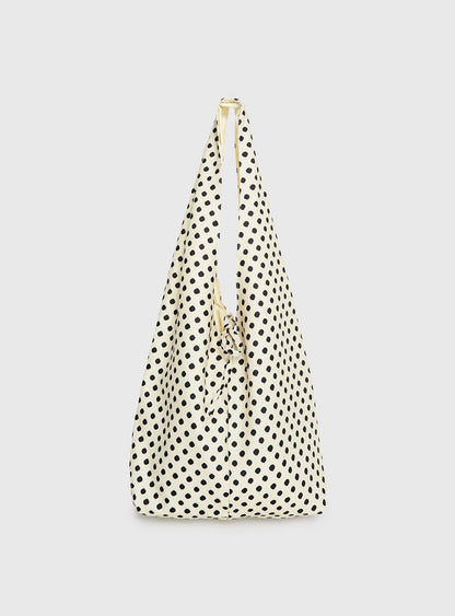 Sunday Sunrise Slouchy Bag White Polka Dot