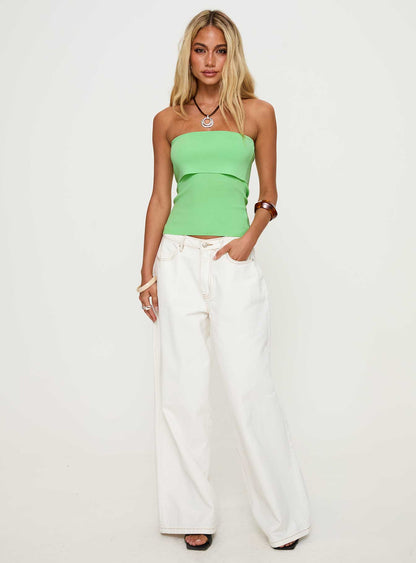 Daqiuri Strapless Foldover Top Green