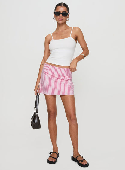 Samanfie Mini Skirt Pink Stripe