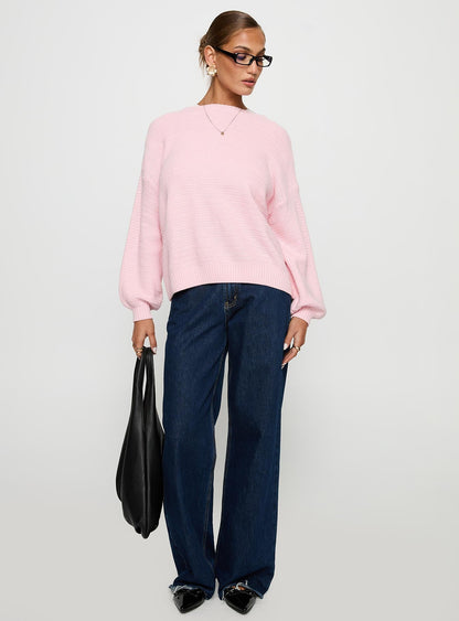 Melzo Crew Neck Knit Sweater Pink