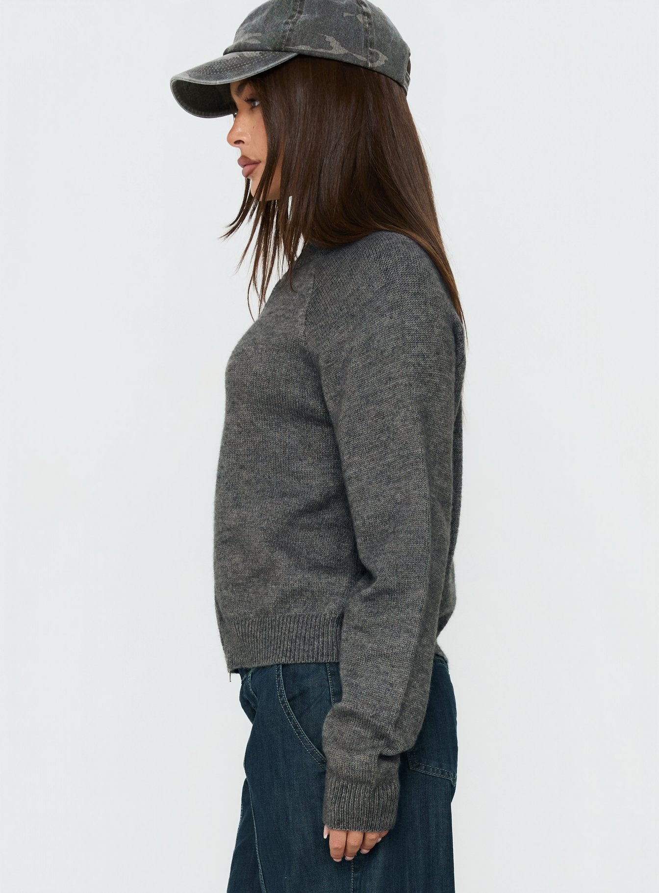 Kaylei Zip Through Cardigan Charcoal