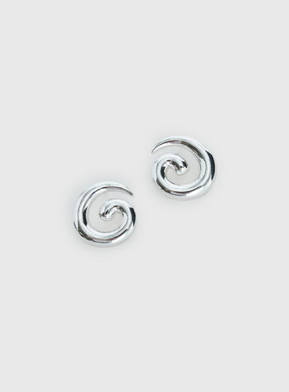 Sold On You Spiral Earrings Silver