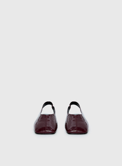 Therapy Graze Patent Square Toe Flats Red