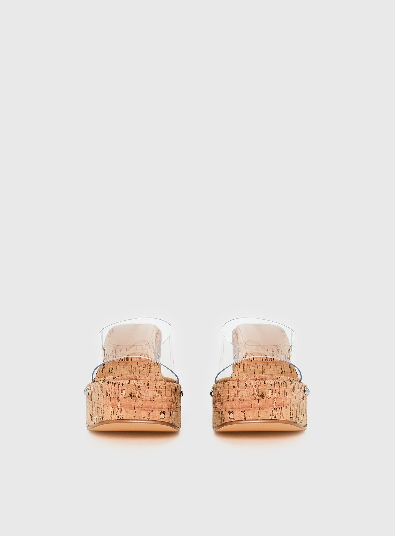 Pale Moonlight Platform Heels Cork / Clear