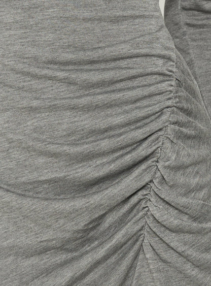 Neriya Ruched Long Sleeve Playsuit Grey