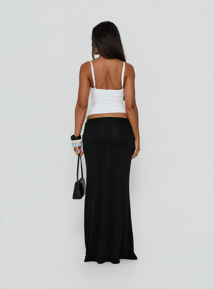 Samelia Wrap Maxi Skirt Black