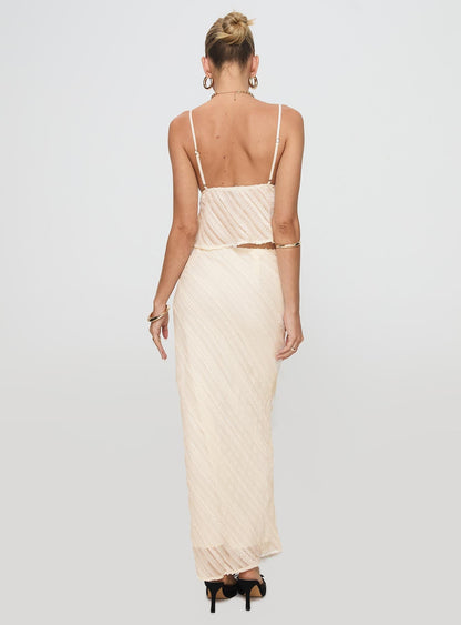 Jacintha Maxi Skirt Cream
