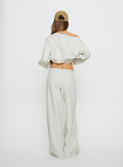 Dodie Wide Leg Pants Grey Marle