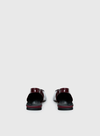 Therapy Graze Patent Square Toe Flats Red