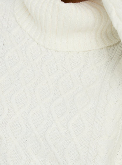 Delah Cable Knit Roll Neck Jumper Cream