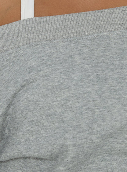 Kohdie Off Shoulder Fleece Jumper Grey Marle