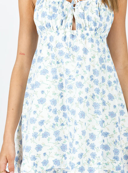 Empress Of Love Mini Dress Blue Floral