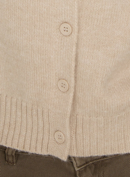 Klaura Funnel Neck Cardigan Oat