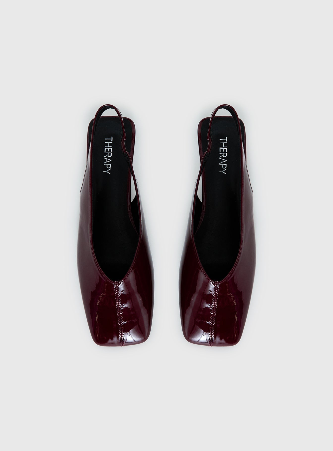 Therapy Graze Patent Square Toe Flats Red