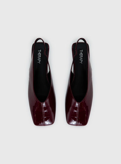 Therapy Graze Patent Square Toe Flats Red
