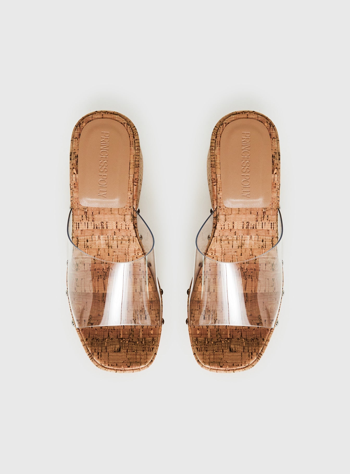 Pale Moonlight Platform Heels Cork / Clear