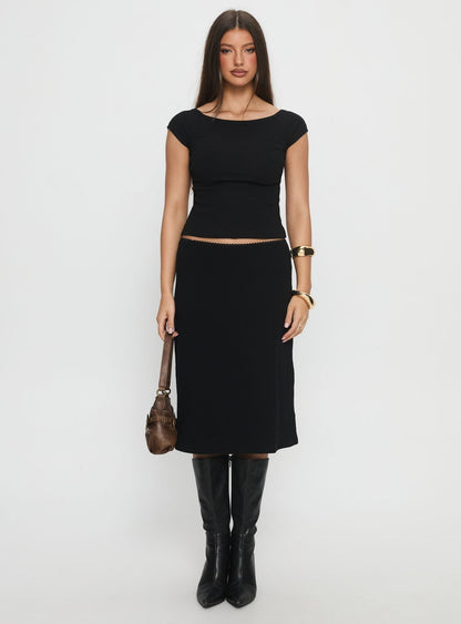 Baseline Boat Neck Top Black