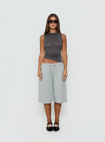 Hopeful Romantic Semi-Sheer Tank Top Grey