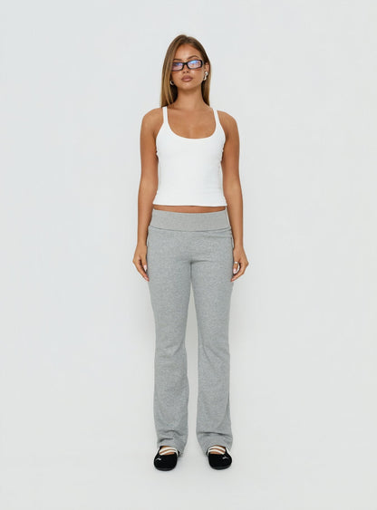 Norther Fleece Flared Pants Grey Marle
