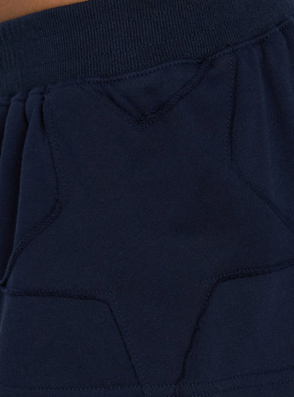 Kohdie Applique Fleece Micro Shorts Navy