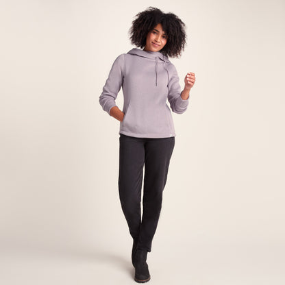 Acer Womens Oversized Supersoft Knitlook Fleece Hoody - Pale Lilac Marl