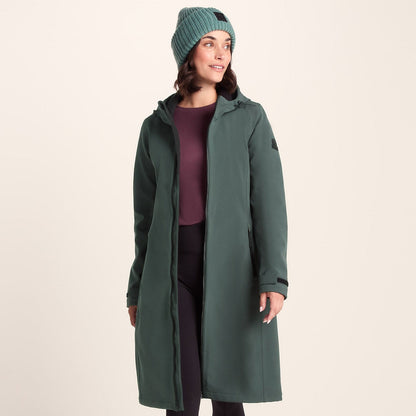 Enya Womens Longline Waterproof Softshell Jacket - Racing Green