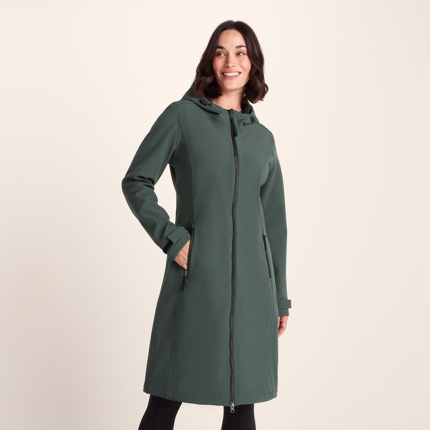 Enya Womens Longline Waterproof Softshell Jacket - Racing Green