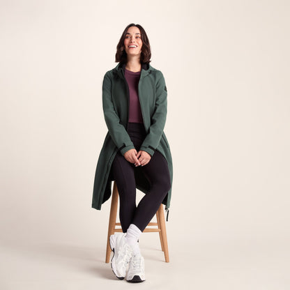 Enya Womens Longline Waterproof Softshell Jacket - Racing Green