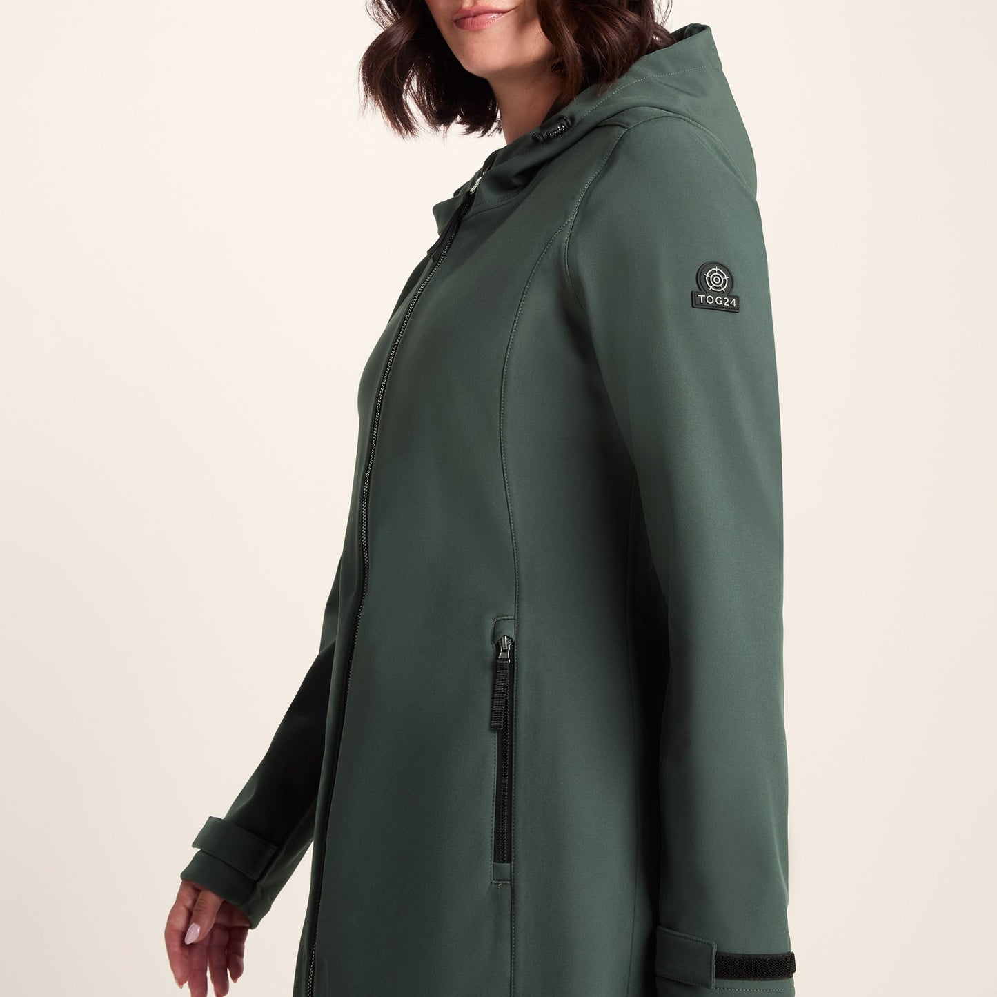 Enya Womens Longline Waterproof Softshell Jacket - Racing Green
