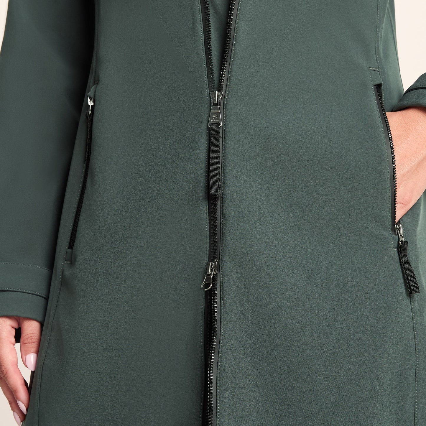 Enya Womens Longline Waterproof Softshell Jacket - Racing Green