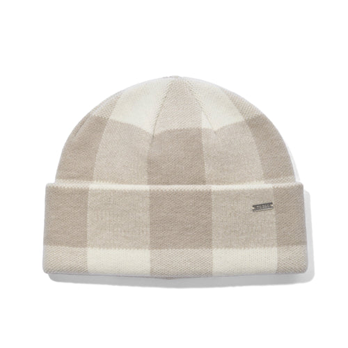 Kaz Supersoft Checked Knit Beanie - Simply Taupe Check