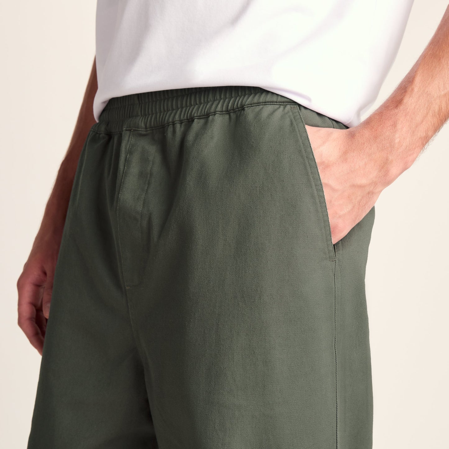 Nelson Mens Relaxed Fit 100% Cotton Heavyweight Straight Leg Trousers - Faded Khaki
