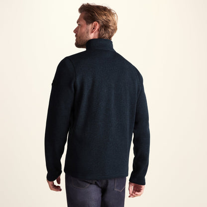Pearson Mens Knitlook Quarter Zip Fleece - Dark Indigo Marl